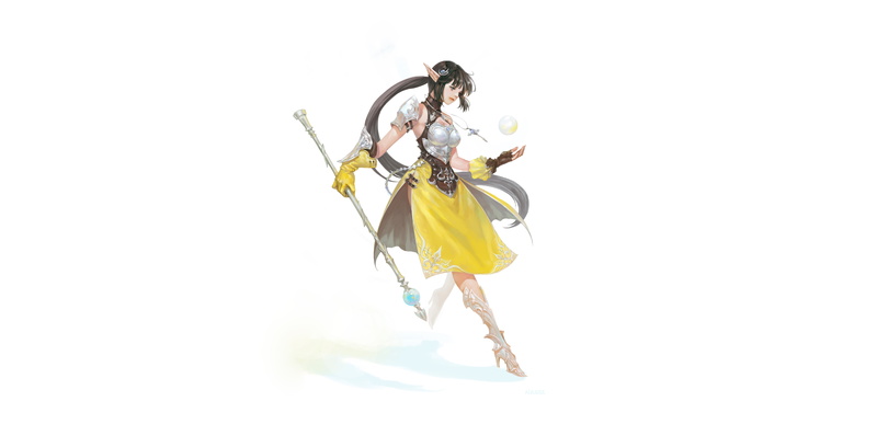 Armor, Fiction, Style, Girl, NESSI, Staff, Minimalism, Dress, 5K, Illustration, Character