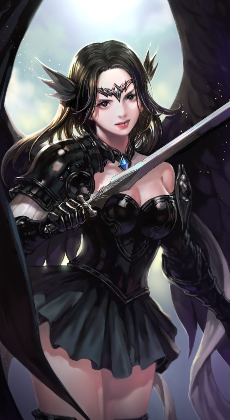 nessi, warrior, woman, fantasy, original, sword, beauty, 2K