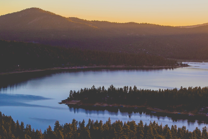 sunset, clear, no People, forest, sunrise, aerial view, plant, surrounded, lake, mountains, two, view, woodland, 5K, daytime, non-urban scene, winding