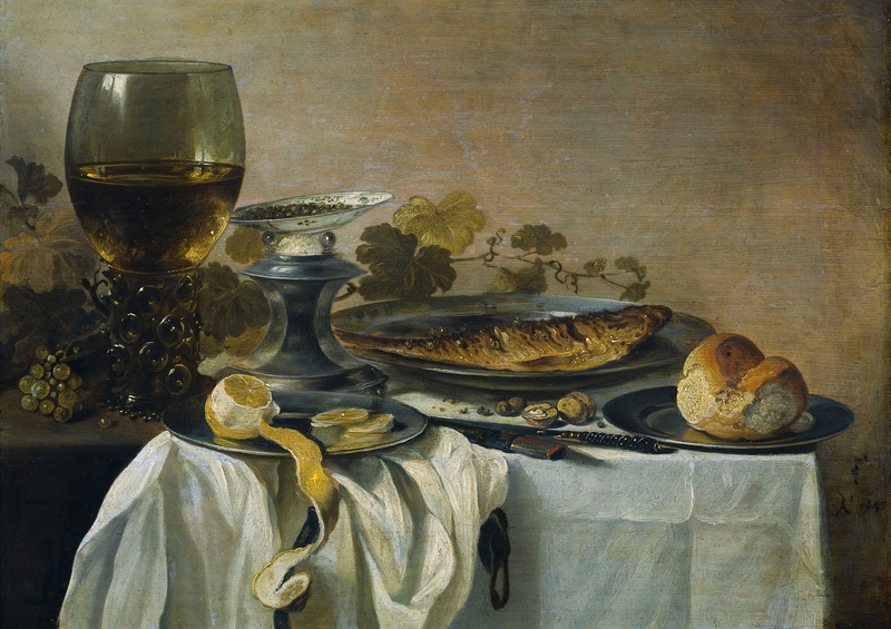 picture, 2K, lemon, Still life, Peter., food, fish, glass