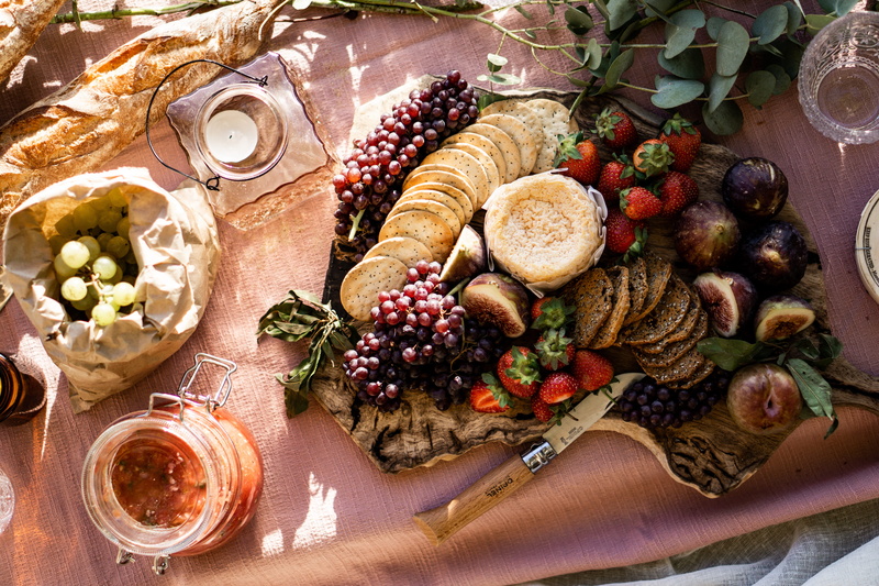 food and drink, glass, healthy eating, table, picnic, refreshment, wine, fruits, variation, no people, high angle view, abundance, berry fruit, grapes
