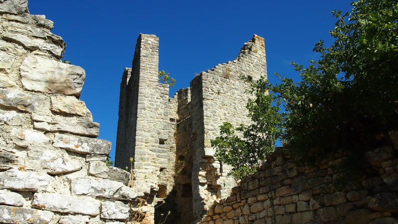 blue, stone material, building exterior, sky, building, wall, wall - building feature, brick, travel destinations, old, fort, ghost town, croatia, outdoors
