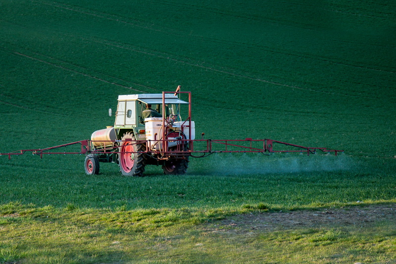 land, agricultural equipment, spray mist, no people, transportation, day, environment, grass, outdoors, crop, nature, green color, field, growth, insects die