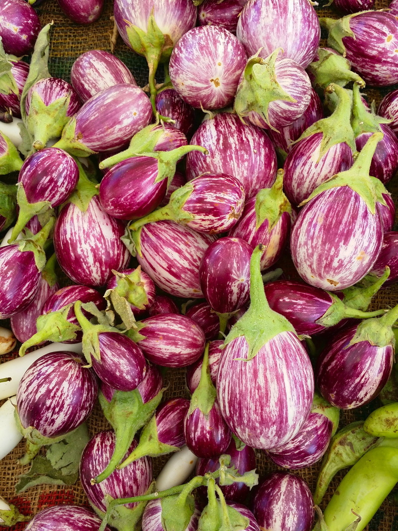 vegetarian Food, organic, vegetables, freshness, full frame, farmers market, for sale, 4K, food and drink, backgrounds, purple, market stall, close-up