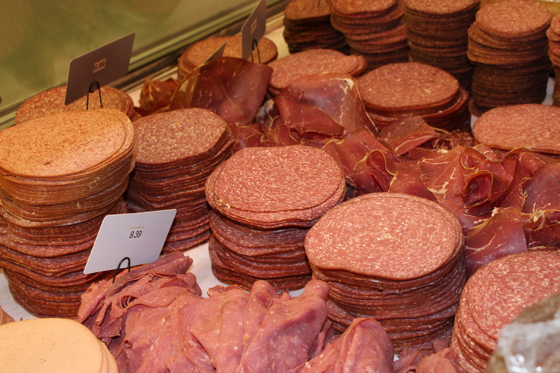 for sale, retail display, market stall, store, business finance and industry, abundance, no people, Meat, still life, Farmers Market, choice, Shop, market