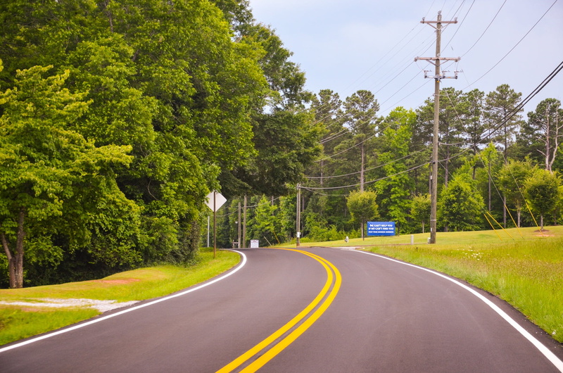 road, road marking, tree, city, electricity, day, transportation, green, rural Scene, 1080P, no people, symbol, double yellow line, rush, marking, the way forward