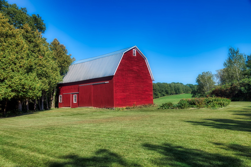 landscape, countryside, vermont, country, america, built structure, 4K, nature, green color, no people, trees, field, day, new england, tree, plant, hdr