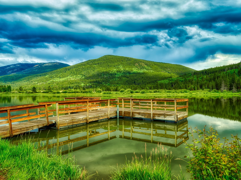 4K, beauty in nature, tranquil scene, pond, reflections, plant, mood, no people, scenics - nature, hdr, lake, cloud - sky, countryside, mountain range