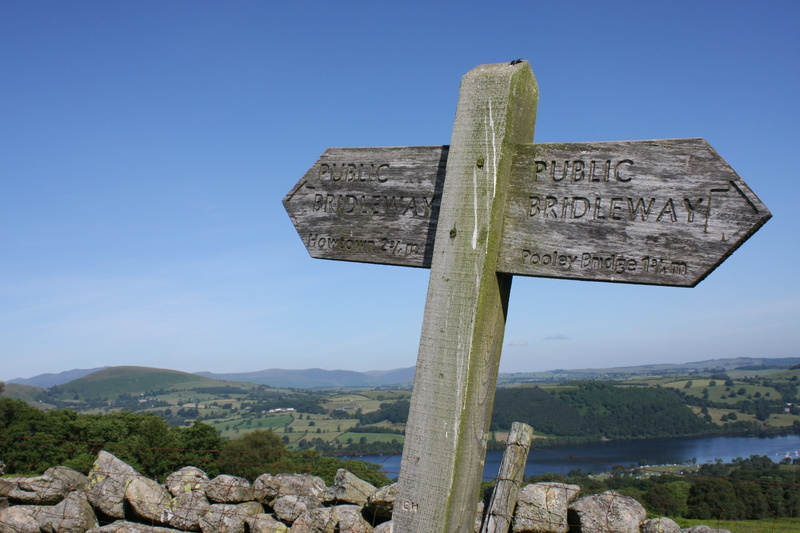 mountain range, 4K, road, ullswater, no people, day, sign, blue, beauty in nature, mountain, outdoors, pooley bridge, brown, communication, environment