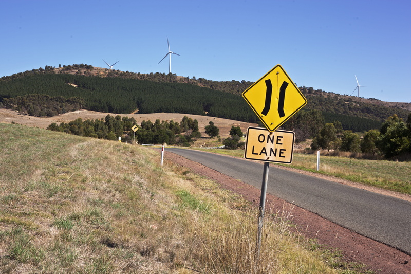 rural, green trills, blue sky, countryside, yellow, environment, 5K, road trip, hills, glenmore, no people, one lane, sign, road sign, roadsign, gren hills