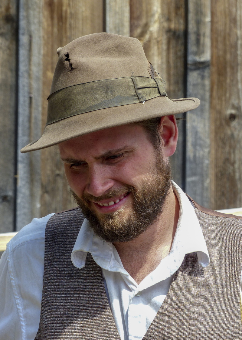 british columbia, young men, young adult, uniform, beard, facial hair, canada, clothing, face, close-up, wild west, day, 2K, gold rush, headshot, mid adult