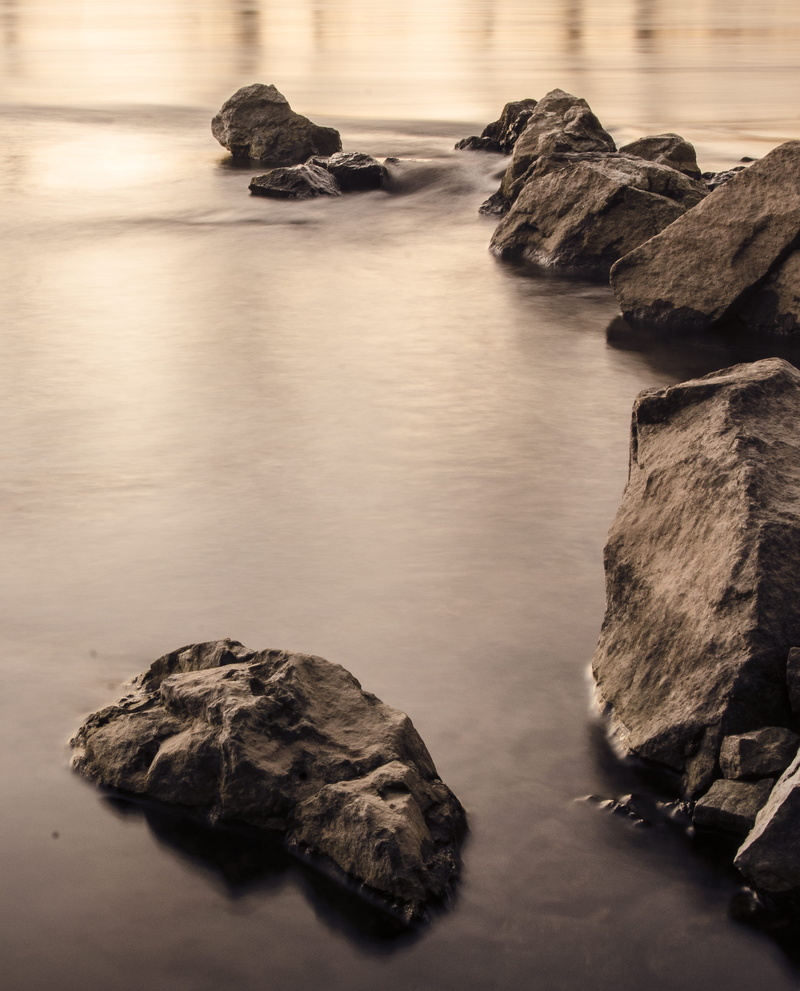 idyllic, tranquil scene, sea, mura, slovenia, river, shallow, tropovci, tranquility, rock formation, beauty in nature, rock - object, water, no people