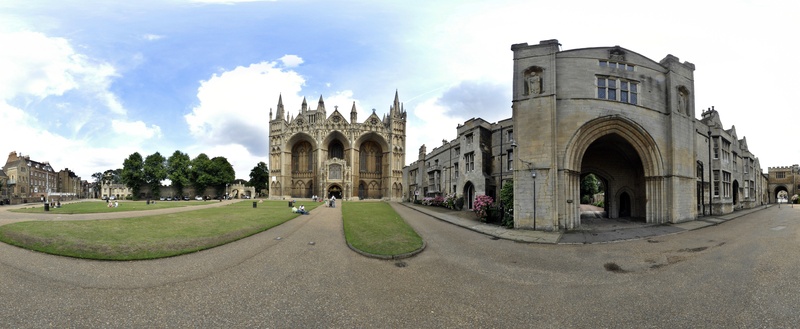the cathedral, outdoors, history, built structure, tower, the cathedral in peterborough, plant, the past, incidental people, church, cloud - sky, architecture