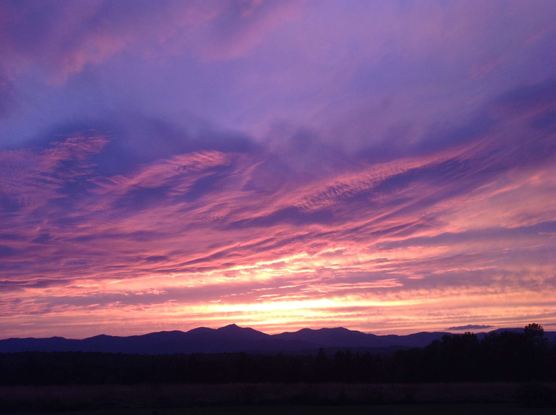cloud - sky, idyllic, scenics - nature, majestic, orange color, nature, vt, tranquil scene, romantic sky, tranquility, non-urban scene, view of jay peak