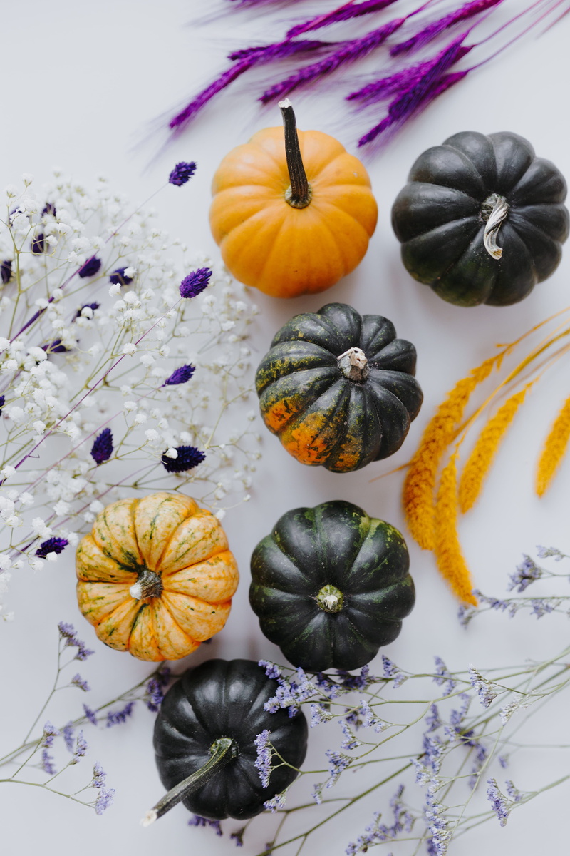 orange color, october, no people, green, freshness, still life, high angle view, 5K, table, variation, decoration, background, wellbeing, white, food and drink