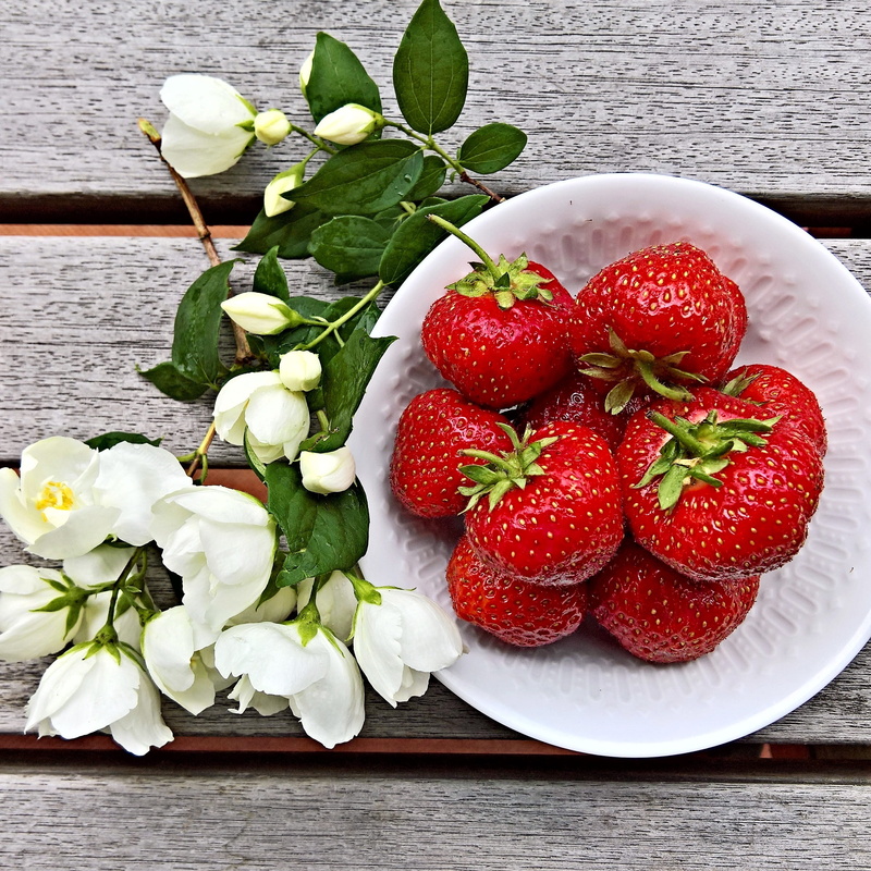 strawberry, no people, freshness, gourmet, 2K, dessert, frisch, nature, rustic, healthy Eating, sweet Food, large, food and drink, Fruits, white, floral