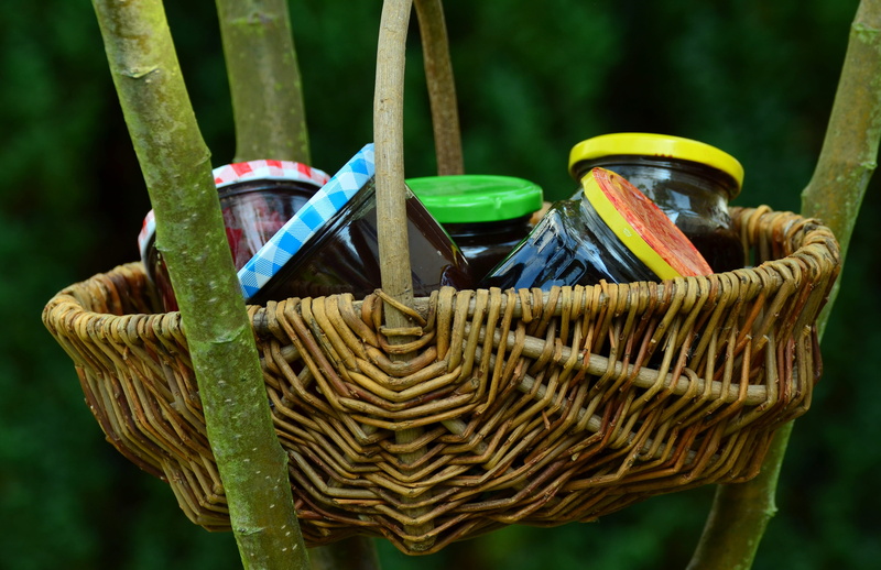 jam, garden, fruit, make a, spread, still life, 4K, focus on foreground, glass, basket, nature, green color, container, art and craft, delicious, Jam Jars