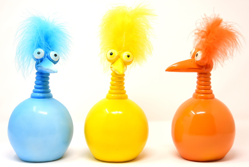 blue, group of objects, vertebrate, joker, toy, funny, deco, cut out, weird, human body part, shape, weird bird, jokers, orange, multi colored, decoration