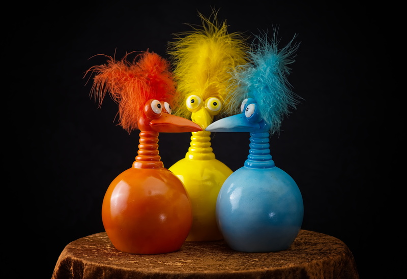 still life, indoors, deco, table, food and drink, jokers, ceramic, art and craft, celebration, birds, food, colorful, orange, holiday, cute, figures, blue