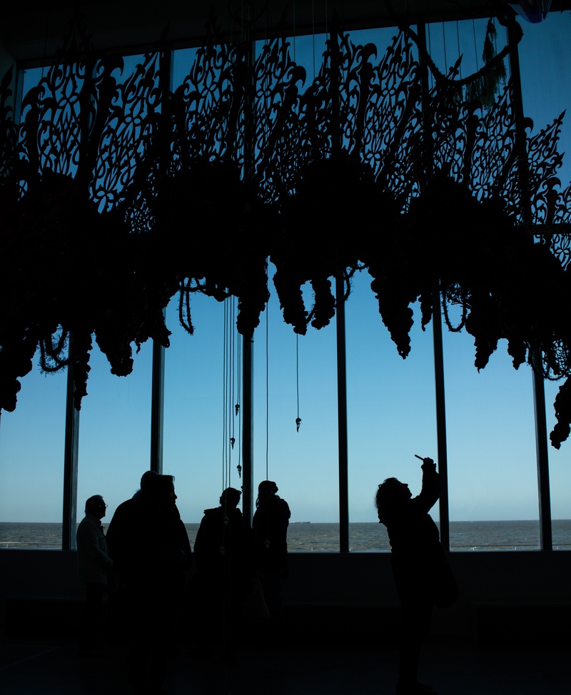 turner gallery, beach, leisure activity, togetherness, sitting, women, men, people, water, margate, 4K, nature, silhouette, sky, outdoors, tree, real people