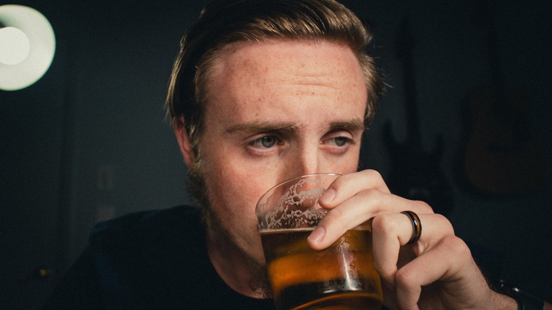 holding, craft beer, front view, indoors, drinking, united states, bear, nightlife, close-up, 2K, beer glass, margate, adult, portrait, happy hour, moody