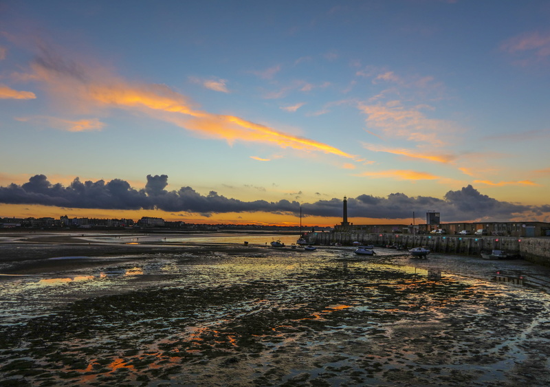 orange color, no people, margate, cloud - sky, nature, built structure, sunset, tranquility, turner, tranquil scene, sea, idyllic, beach, architecture