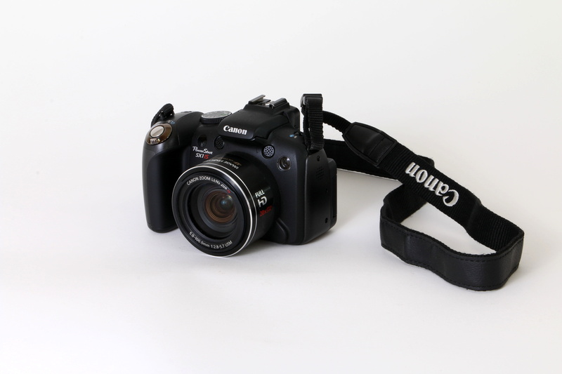 technology, white background, photographing, powershot, film industry, lens - Optical Instrument, photography Themes, sx1 is, camera - Photographic Equipment