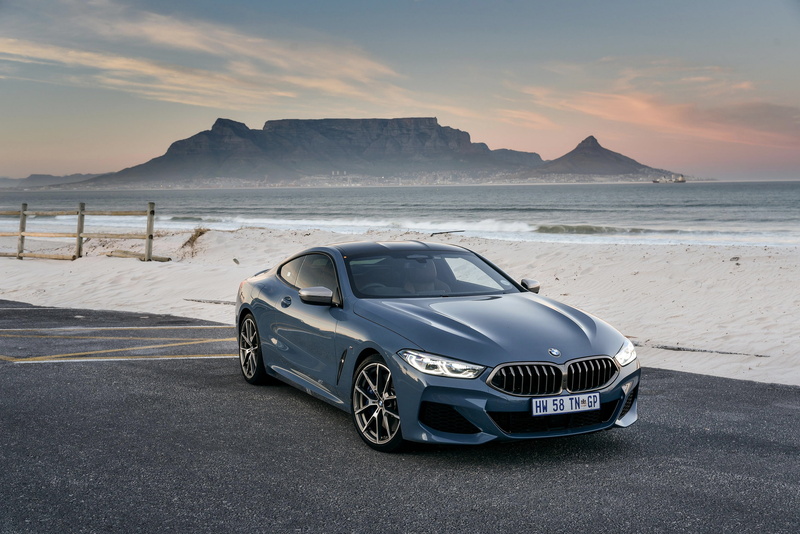 M850i xDrive, sand, 8-Series, pale blue, shore, 2018, G15, 4K, Eight, 2019, BMW, coupe