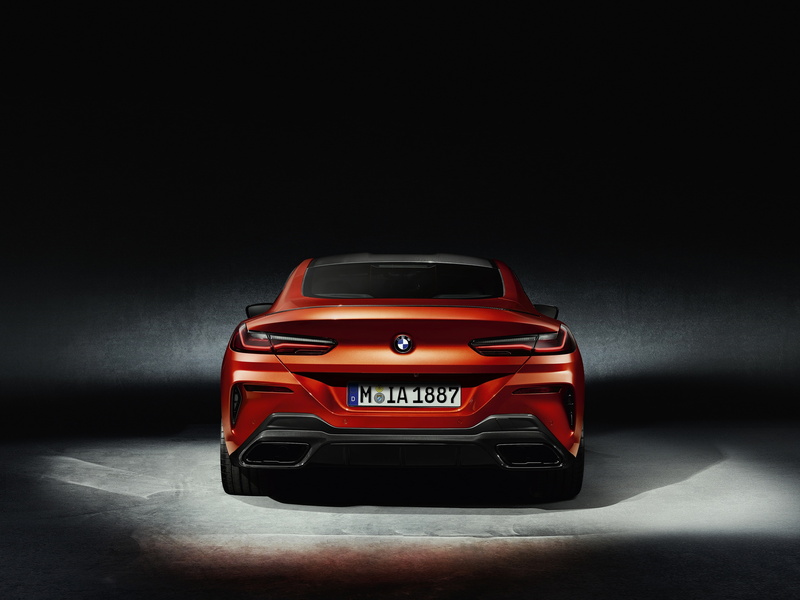 Coupe, 4K, G15, background, orange, rear view, Eight, BMW, 2018, 8-Series