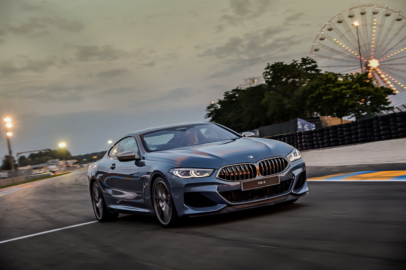 track, the sky, pale blue, 2018, G15, Coupe, 4K, M850i xDrive, Eight, gray-blue, BMW, 8-Series