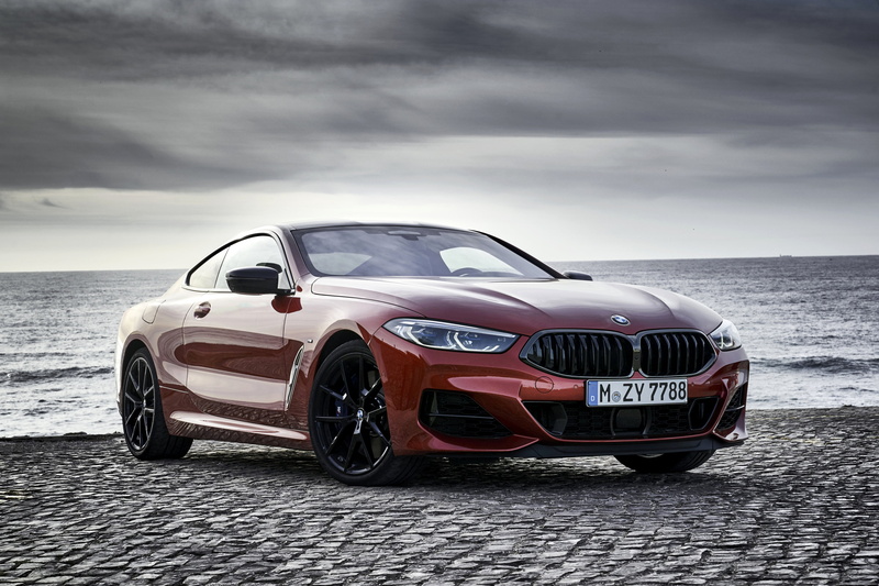 water, 2018, Coupe, shore, BMW, G15, 4K, Eight, 8-Series, M850i xDrive, dark orange