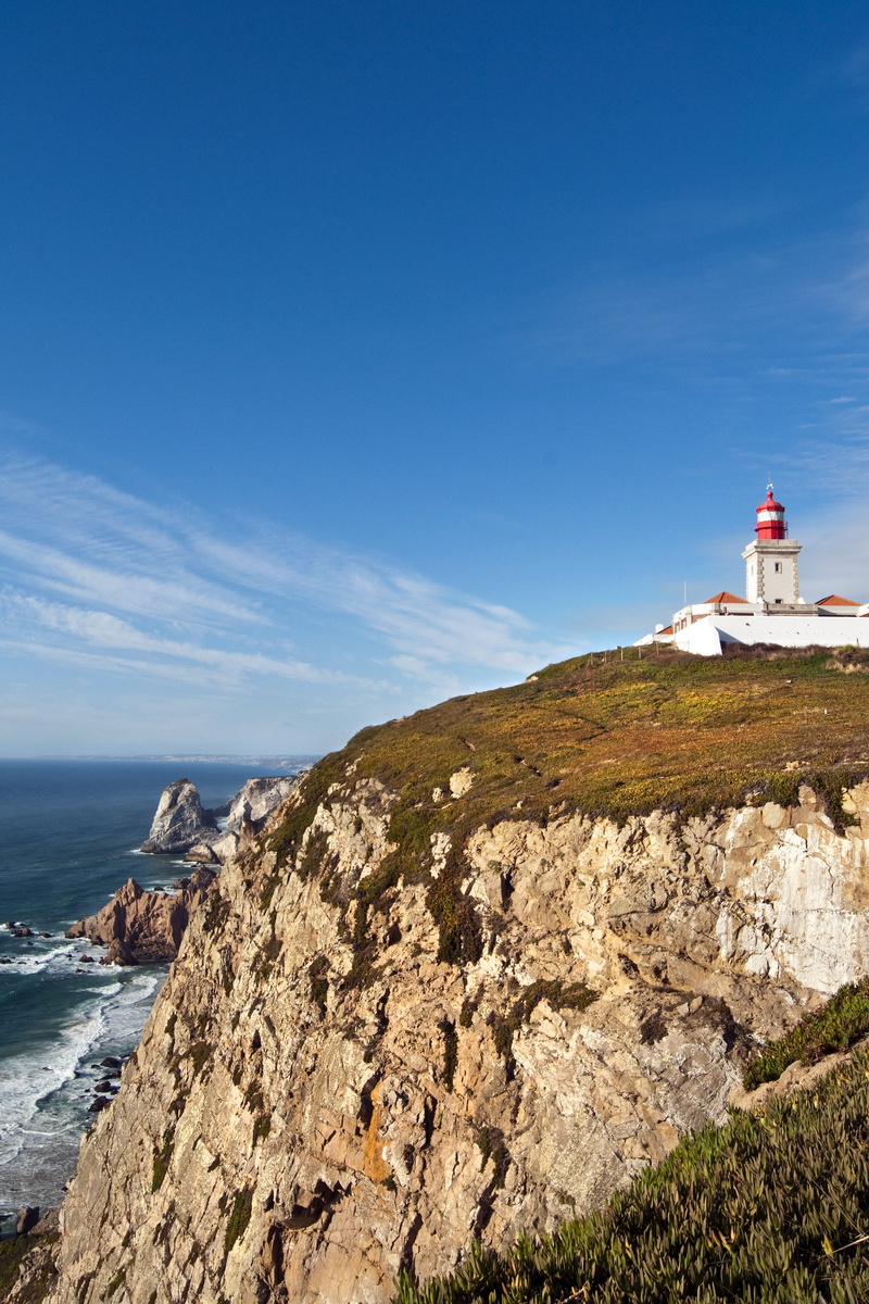 cabo de roca, coastline, cape, Sea, Nature, sky, rocky, building exterior, building, europe, land, landmark, day, cliff, direction, summer, sea, ocean