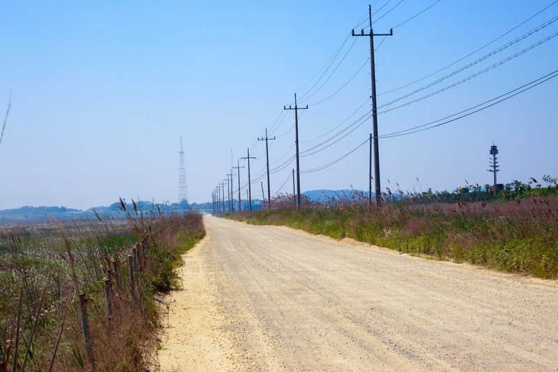country road, landscape, the way forward, vanishing point, connection, transportation, direction, clear sky, power supply, land, diminishing perspective