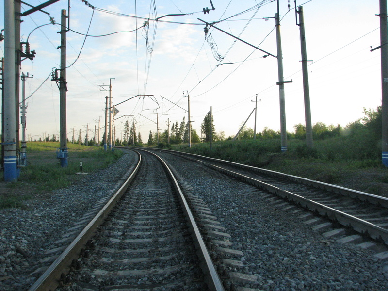 technology, straight, iron, nature, sky, sleepers, railroad track, long, electricity, gravel, diminishing perspective, rail transportation, track, rails