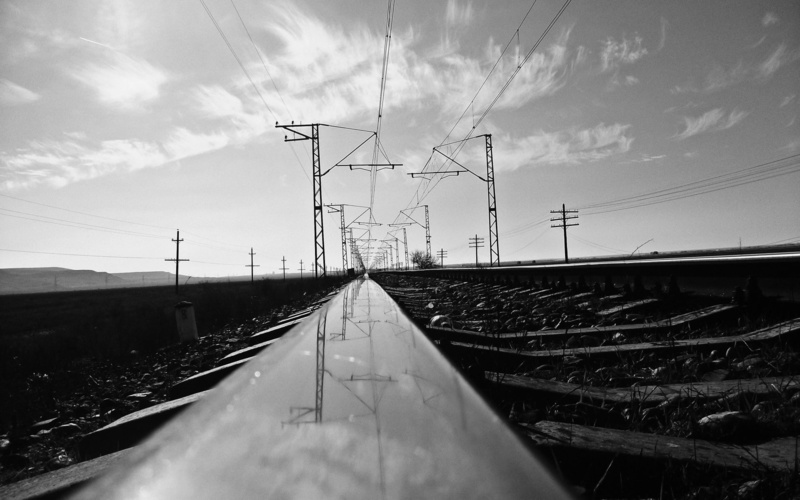 railroad track, vanishing point, connection, cloud - sky, the way forward, straight, diminishing perspective, architecture, track, fuel and power generation