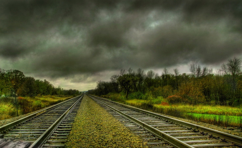power in nature, direction, nature, tree, diminishing perspective, no people, Creative, vanishing point, sky, Railroads, track, rail transportation, 1080P