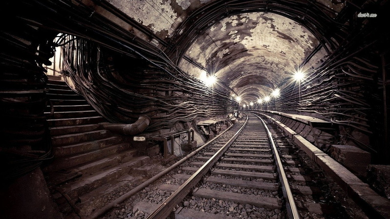 track, vanishing point, tunnel, Man Made, Subway, the way forward, direction, 720P, no people, long, public transportation, indoors, arch, metal, mode of transportation