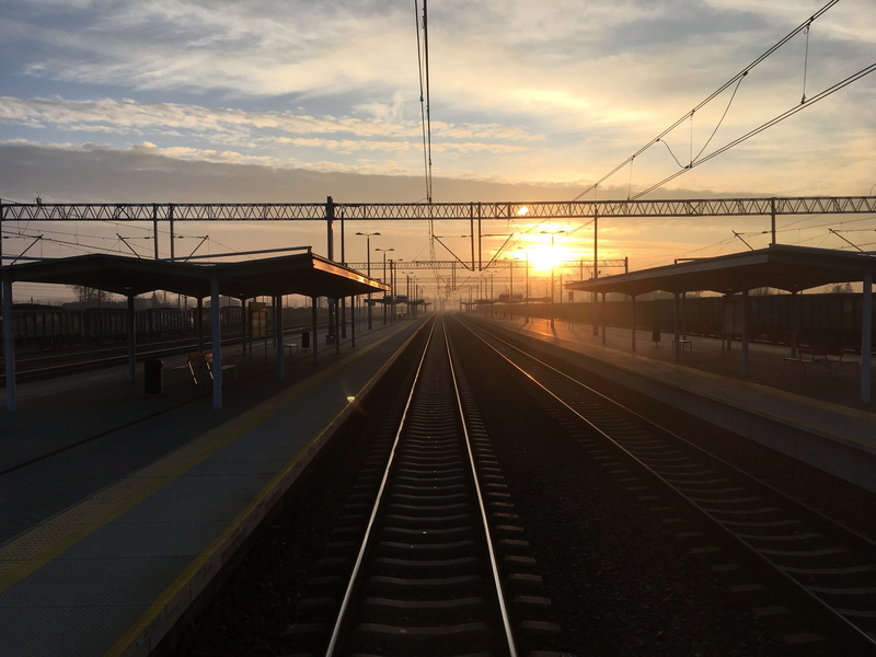 no people, transportation, sun, mode of transportation, long, tracks, track, cable, nature, 4K, built structure, railroad station, railroad station platform