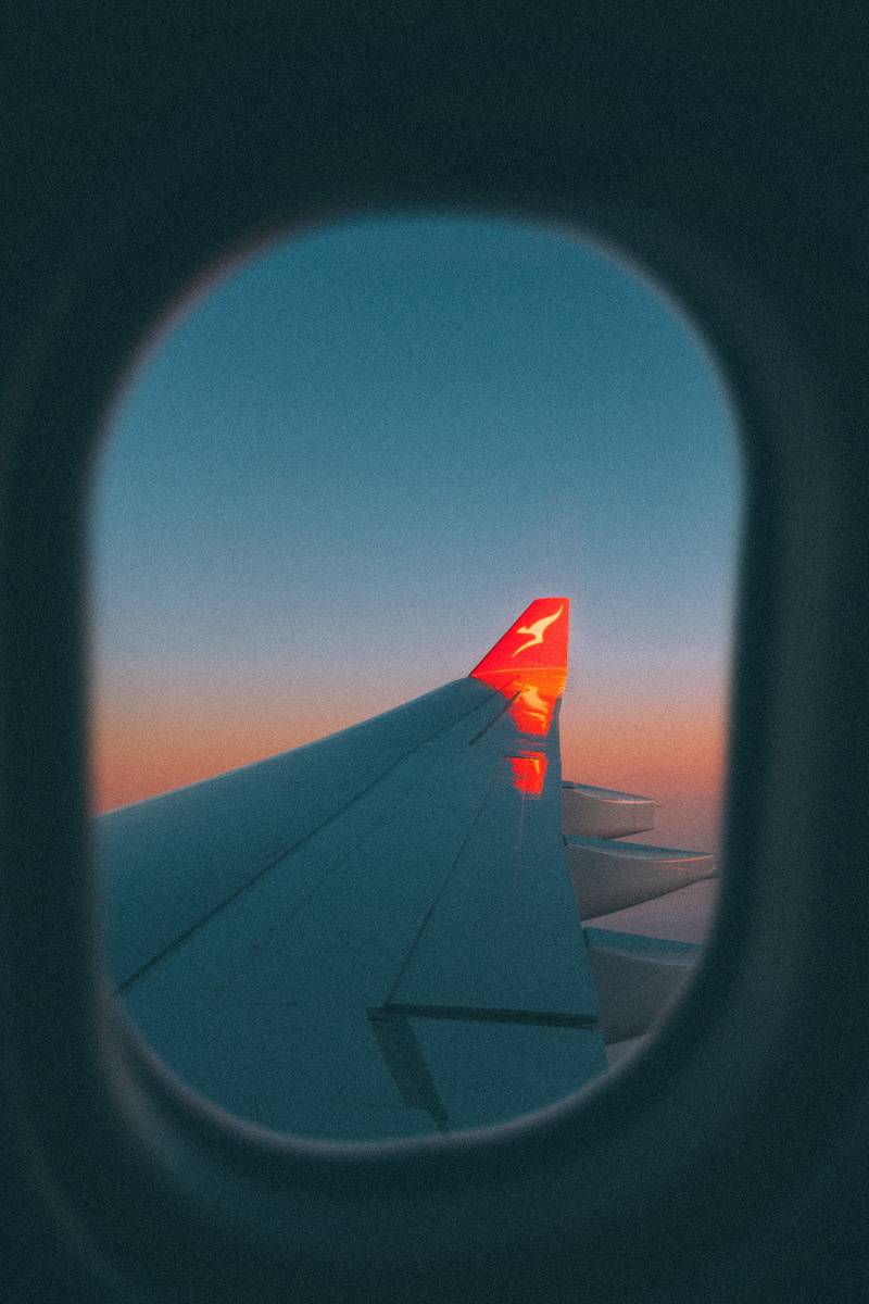 selective, blue, flight, aerospace industry, wing, glass - material, qantas, light, clear sky, nature, vehicle interior, day, sky, aircraft, 5K, aircraft wing