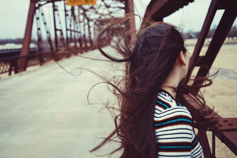 art, long hair, artsy, real people, hipster, nature, day, focus on foreground, hair, human hair, bridge, 1080P, senior, portrait, one person, hairstyle