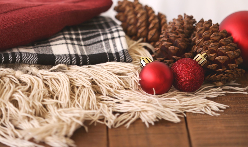 wood - material, decoration, xmas, food and drink, acorn, winter, checked pattern, pine cone, fruit, baubles, beside, textile, wellbeing, no people, red