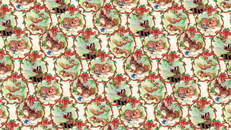 art, forest, Apple, animals, raccoon, 1080P, texture, mouse, childrens, vintage, squirrel, deer, friendship, Bunny, mood, bow, background
