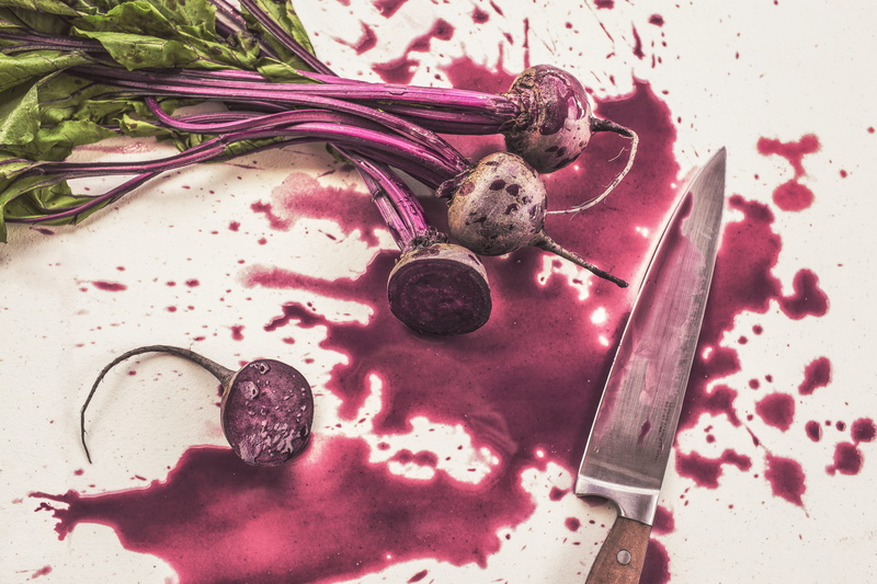 healthy eating, purple, table, vegetable, food and drink, messy, still life, dirty, knife plants roots, food, freshness, studio shot, close-up, indoors