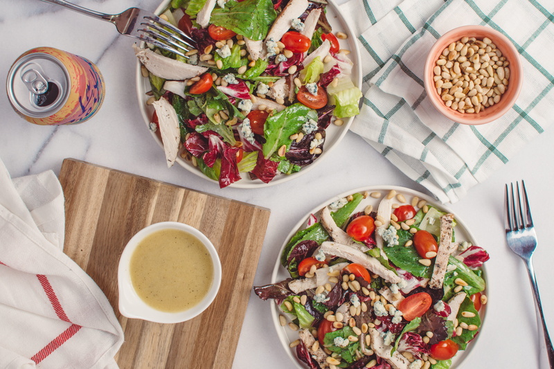 freshness, dressing, photography, snack, two, directly above, bowls, salads, drink, meal, nuts, plate, fork, food, no people, food and drink, pine nuts