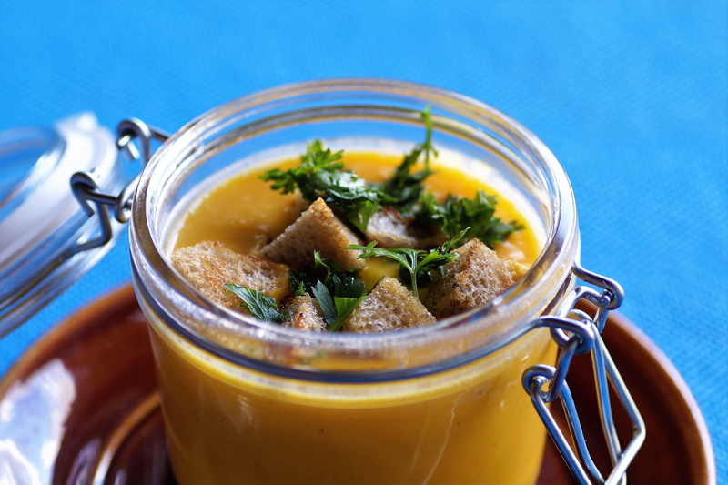 bread cubes, indoors, halloween, ready-to-eat, Yellow, kitchen utensil, homemade, broccoli, Healthy, garnish, vegetable soup, no people, food and drink