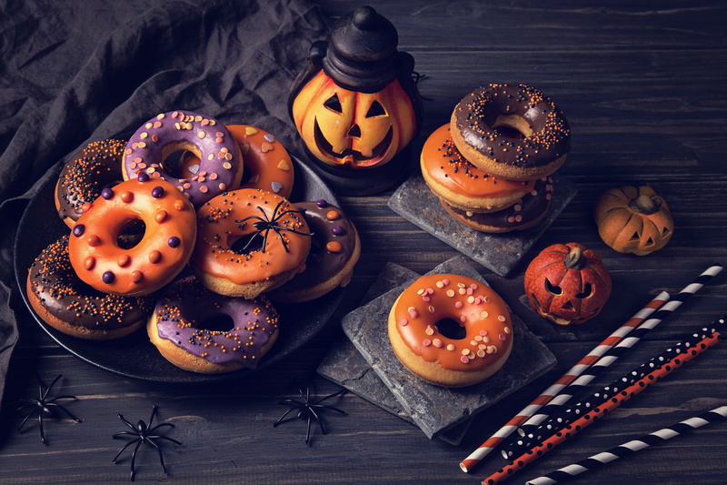 5K, donuts, pumpkin, Holidays, spider, Halloween, sweet, cakes, glaze, baking