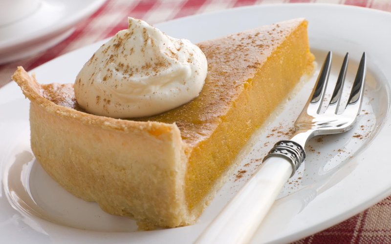 solid, pumpkin, abstract, round, pie, slice, whipped, bakery, delicious, fork, 1080P, sweet, cream, plate, brown