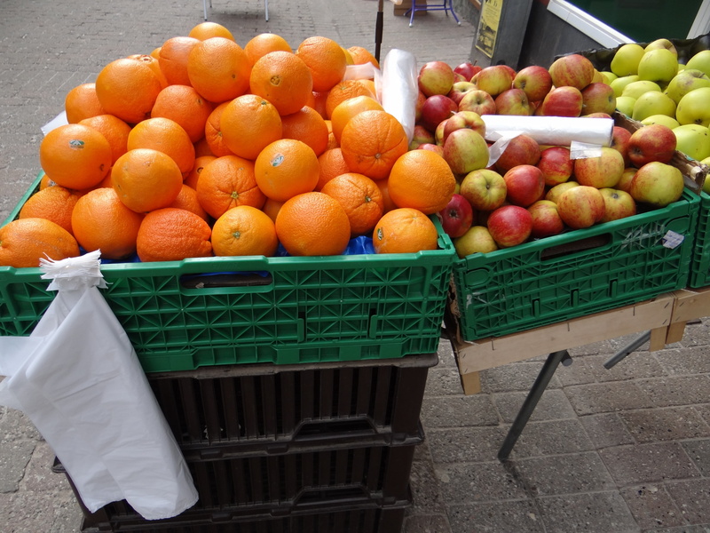variation, large group of objects, orange, gray tiles, crate, tasty, citrus fruit, fruit bags, 4K, retail display, oranges, plastic bags, greengrocer