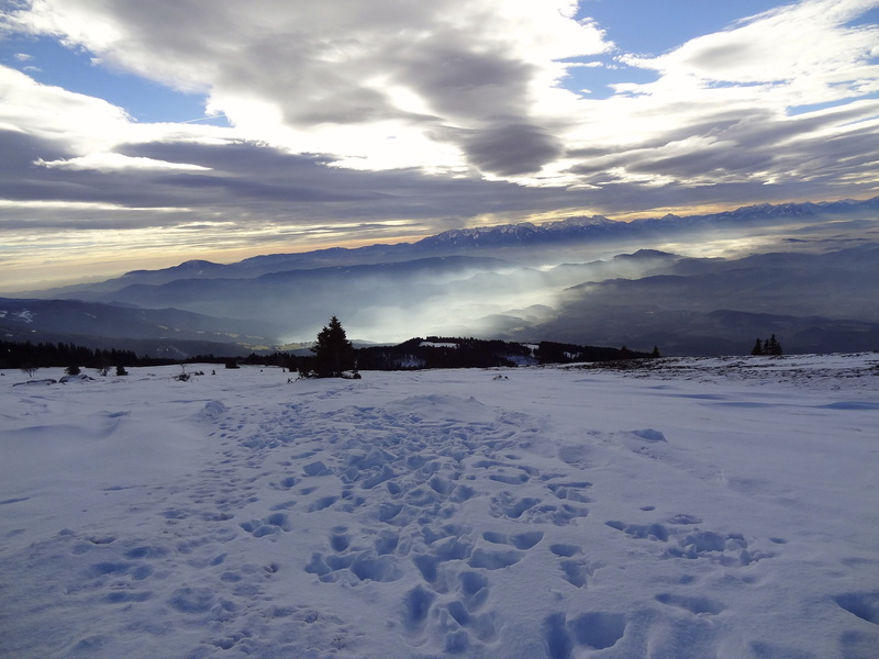 4K, outdoors, lavanttal, sky, sunset, coral, scenics - nature, scenics, non-urban scene, snowcapped mountain, mountain, no people, austria, idyllic, environment