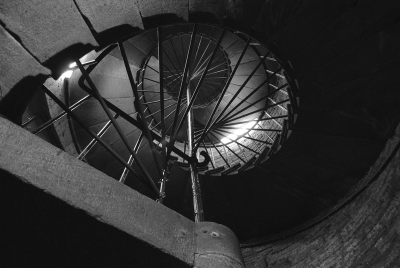 staircase, Ladder, architecture, low angle view, built structure, spoke, outdoors, line, White, indoors, shape, fan, spiral, metal, up, nature, pattern